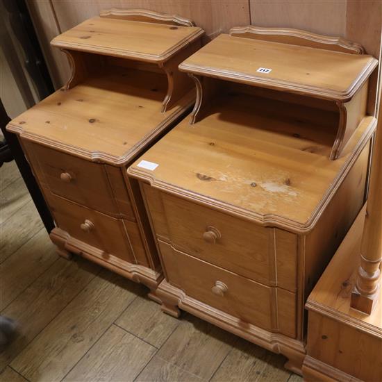 A pair of pine bedside chests, W.50cm